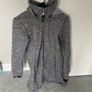 Calvin Klein Gray Long Sleeve Long Zipper Sweatshirt w/ Detachable Hood (Small)